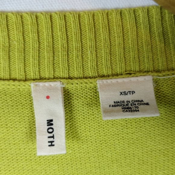 Anthro | Moth chartreuse wrap sweater XS - Picture 4 of 8